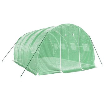 Tuinkas met stalen frame 12 m&sup2; 4x3x2 m groen 3