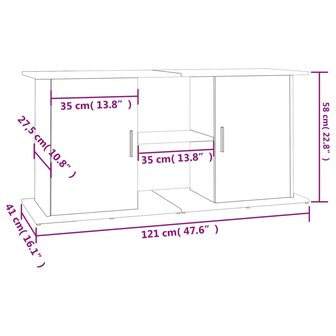 Aquariumstandaard 121x41x58 cm bewerkt hout sonoma eikenkleurig 11