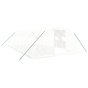 Tuinkas met stalen frame 32 m&sup2; 8x4x2 m wit 2