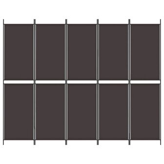 Kamerscherm met 5 panelen 250x200 cm stof bruin 3