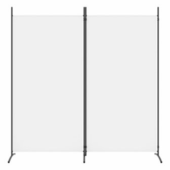 Kamerscherm met 2 panelen 175x180 cm stof wit 3