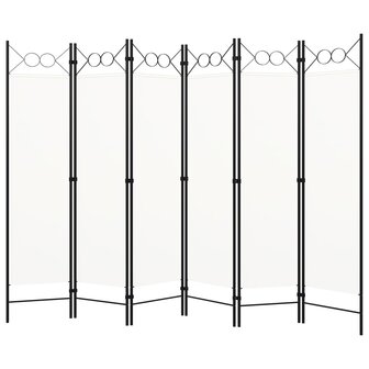 Kamerscherm met 6 panelen 240x180 cm wit 1