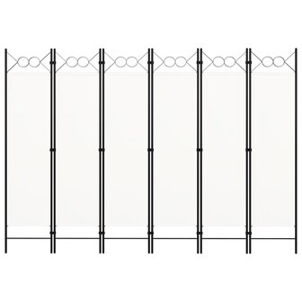 Kamerscherm met 6 panelen 240x180 cm wit 3