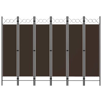 Kamerscherm met 6 panelen 240x180 cm bruin 1