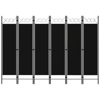 Kamerscherm met 6 panelen 240x180 cm zwart 1