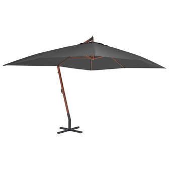 Zweefparasol met houten paal 400x300 cm antraciet 1
