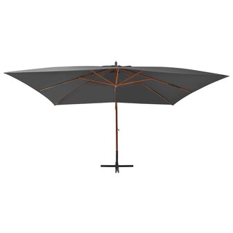Zweefparasol met houten paal 400x300 cm antraciet 2