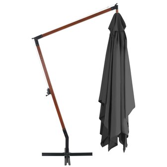 Zweefparasol met houten paal 400x300 cm antraciet 3