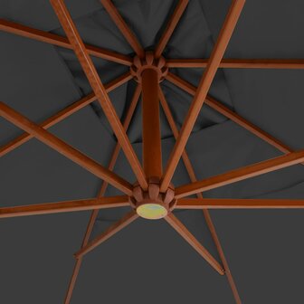 Zweefparasol met houten paal 400x300 cm antraciet 4