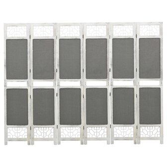 Kamerscherm met 6 panelen 210x165 cm stof grijs 1
