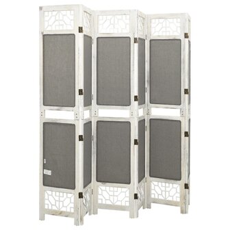 Kamerscherm met 6 panelen 210x165 cm stof grijs 4