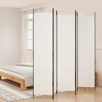Kamerscherm met 5 panelen 250x220 cm stof wit 1