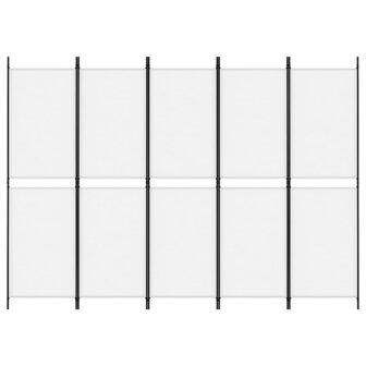 Kamerscherm met 5 panelen 250x180 cm stof wit 3