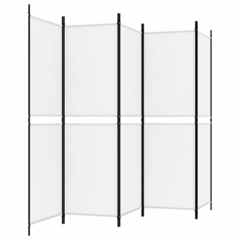 Kamerscherm met 5 panelen 250x180 cm stof wit 5