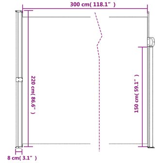 Windscherm uittrekbaar 220x300 cm antracietkleurig 10