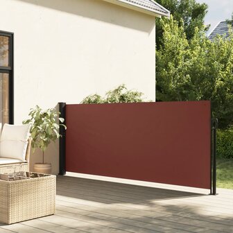 Windscherm uittrekbaar 100x500 cm bruin 1