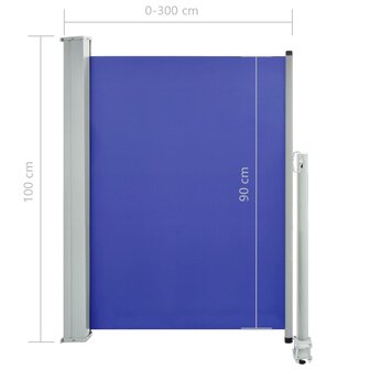 Tuinscherm uittrekbaar 100x300 cm blauw 8