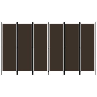Kamerscherm met 6 panelen 300x180 cm bruin 1