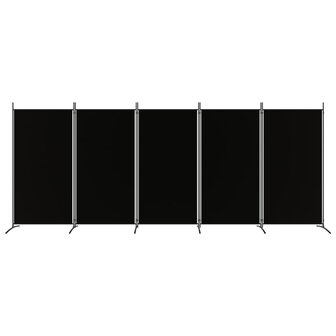 Kamerscherm met 5 panelen 433x180 cm stof zwart 3