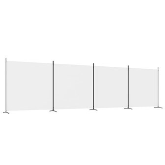 Kamerscherm met 4 panelen 698x180 cm stof wit 2