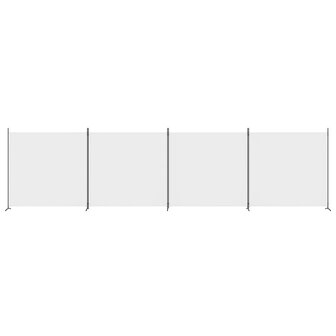 Kamerscherm met 4 panelen 698x180 cm stof wit 3