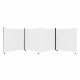 Kamerscherm met 4 panelen 698x180 cm stof wit 5