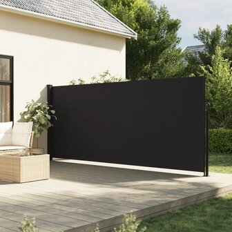 Windscherm uittrekbaar 160x300 cm zwart 1