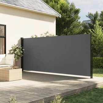 Windscherm uittrekbaar 160x300 cm antracietkleurig 1