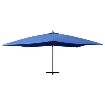 Zweefparasol met houten paal 400x300 cm azuurblauw 3