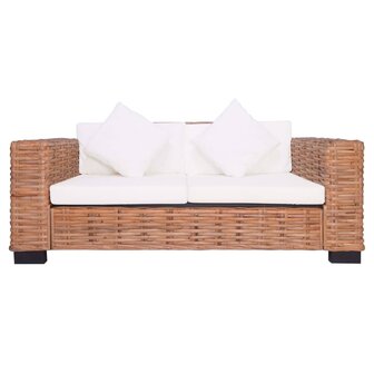 2-delig Bankstel met kussens natuurlijk rattan 8