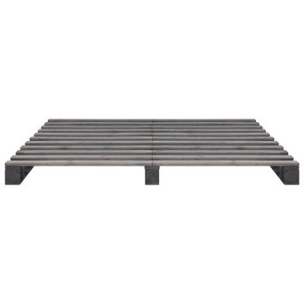 Bedframe pallet massief grenenhout grijs 160x200 cm 3