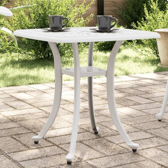 Tuintafel 53x53x53 cm gietaluminium wit 1