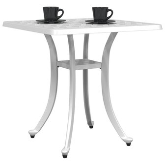 Tuintafel 53x53x53 cm gietaluminium wit 4