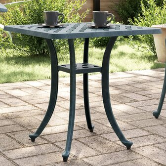 Tuintafel 53x53x53 cm gietaluminium groen 1