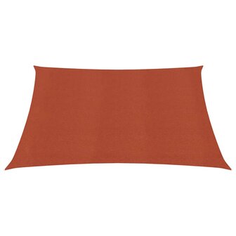 Zonnezeil 160 g/m&sup2; vierkant 2,5x2,5 m HDPE terracottakleurig 2