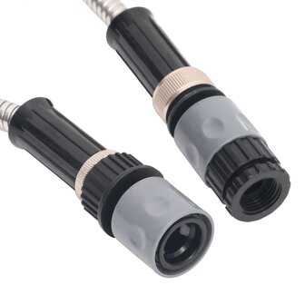 Tuinslang met sproeikop 0,6&amp;apos;&amp;apos; 30 m roestvrij staal zilverkleur 5