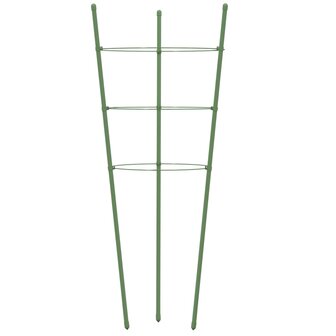 Plantensteunen 5 st met 3 ringen 75 cm staal groen 5