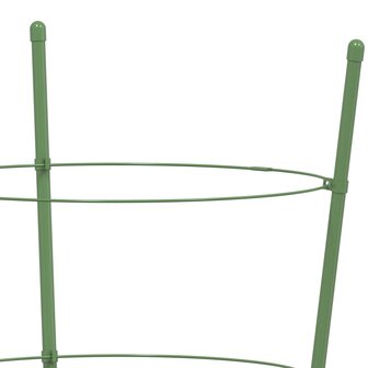 Plantensteunen 5 st met 3 ringen 75 cm staal groen 7