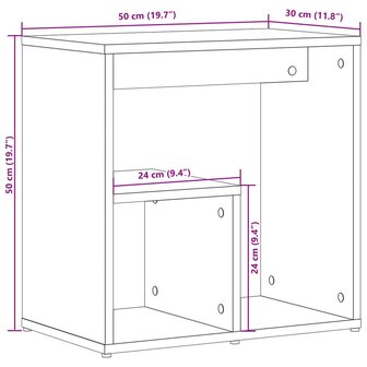 Bijzettafel 50x30x50 cm spaanplaat betongrijs 10