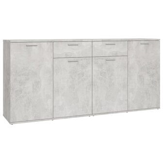 Dressoir 160x36x75 cm bewerkt hout betongrijs 2