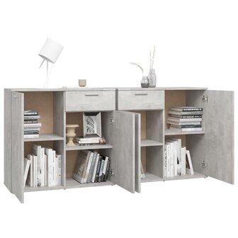 Dressoir 160x36x75 cm bewerkt hout betongrijs 4