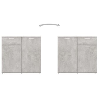 Dressoir 160x36x75 cm bewerkt hout betongrijs 5