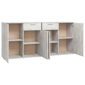 Dressoir 160x36x75 cm bewerkt hout betongrijs 8