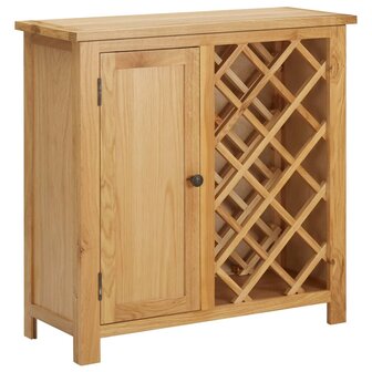 Wijnkast voor 11 flessen 80x32x80 cm massief eikenhout 1