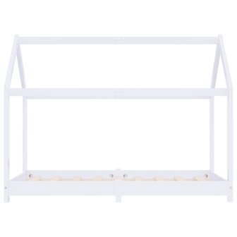 Kinderbedframe massief grenenhout wit 80x160 cm 4