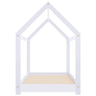 Kinderbedframe massief grenenhout wit 80x160 cm 5