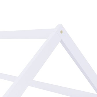 Kinderbedframe massief grenenhout wit 80x160 cm 6