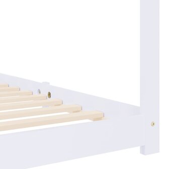Kinderbedframe massief grenenhout wit 80x160 cm 7