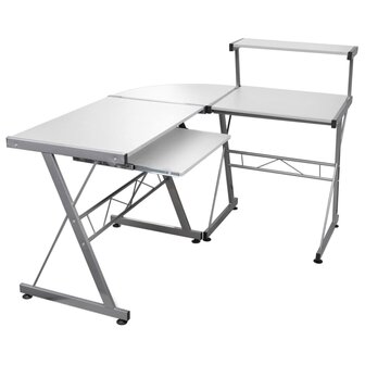 Hoekbureau 132x112x99 cm bewerkt hout wit 1