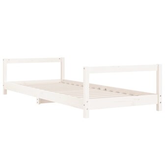 Kinderbedframe 90x190 cm massief grenenhout wit 3